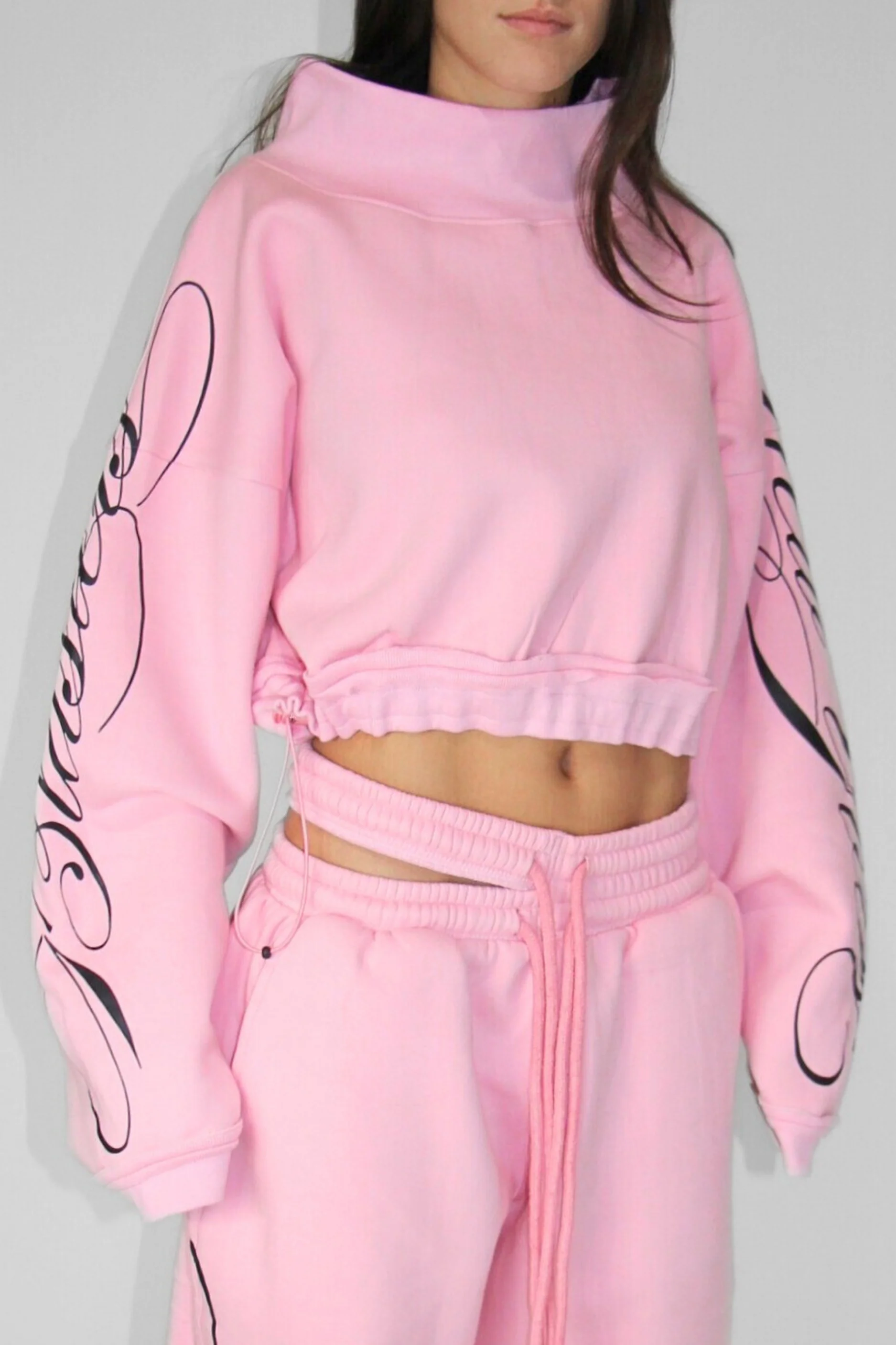 Crop Mockneck in Pink