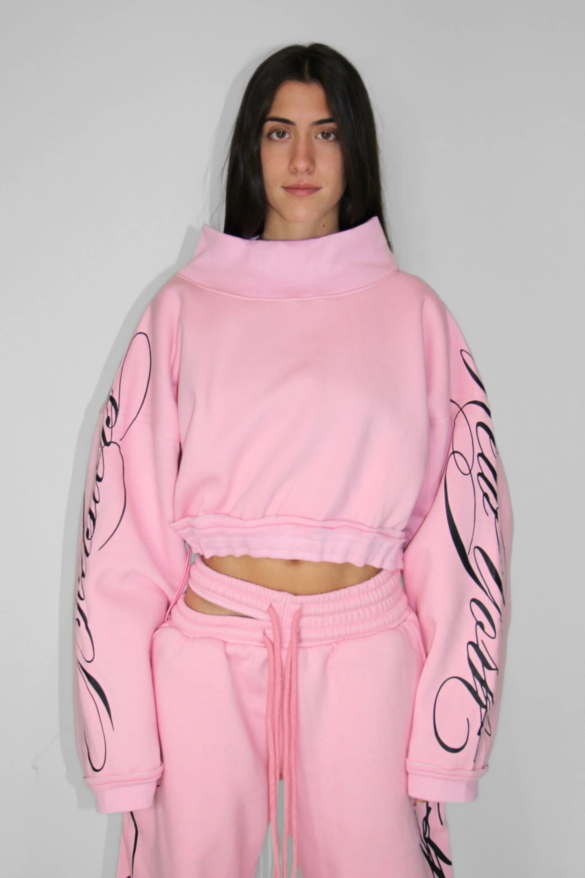 Crop Mockneck in Pink - Image 2