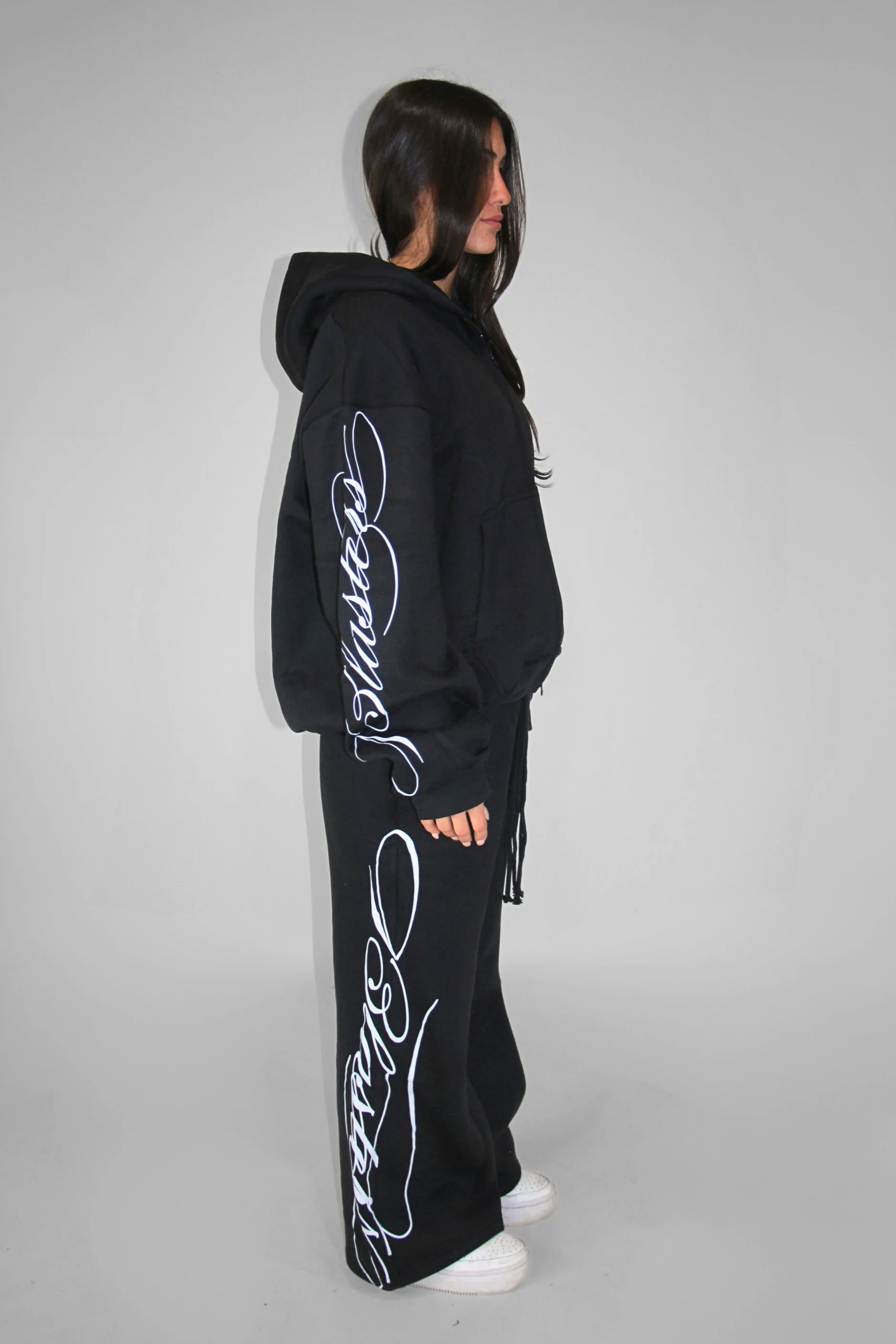Double Zip Hoodie in Black - Image 5
