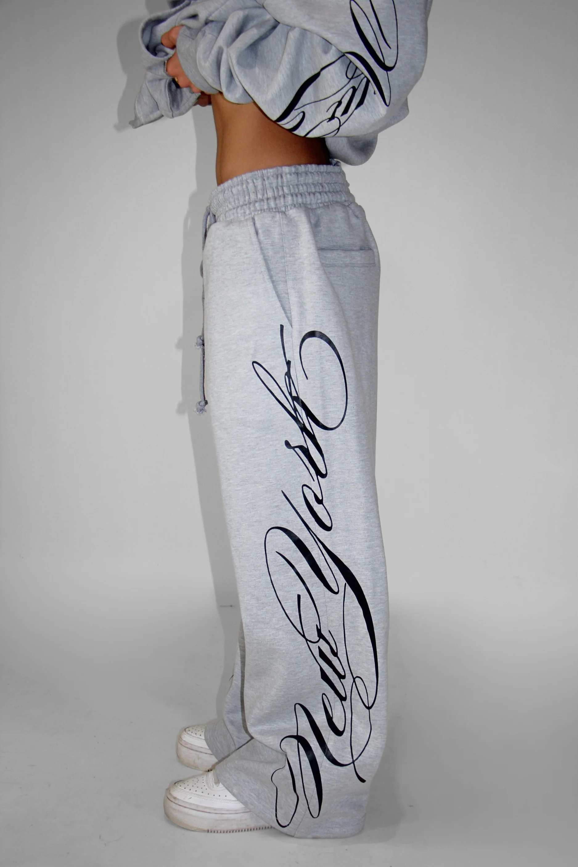 Split Waist Sweats in Gray - Image 3