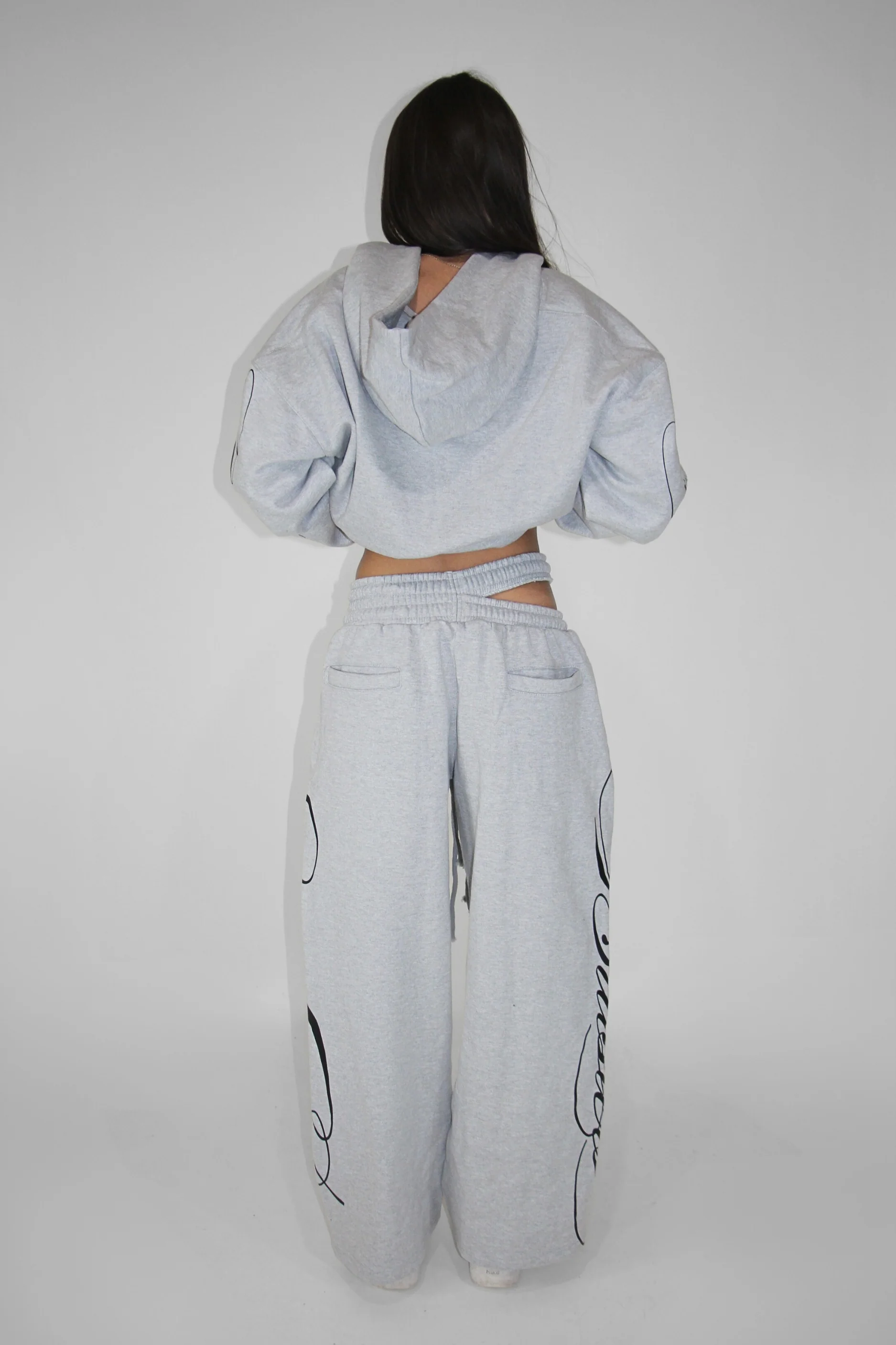 Split Waist Sweats in Gray - Image 4