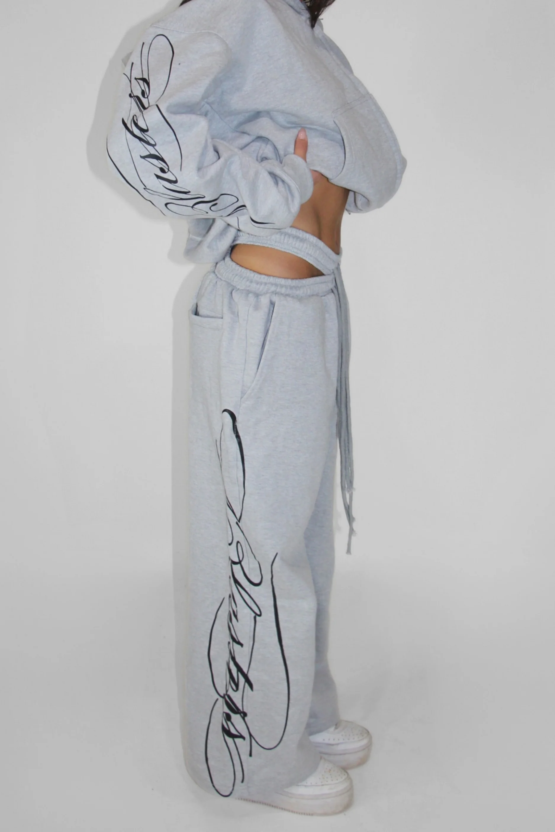 Split Waist Sweats in Gray - Image 6