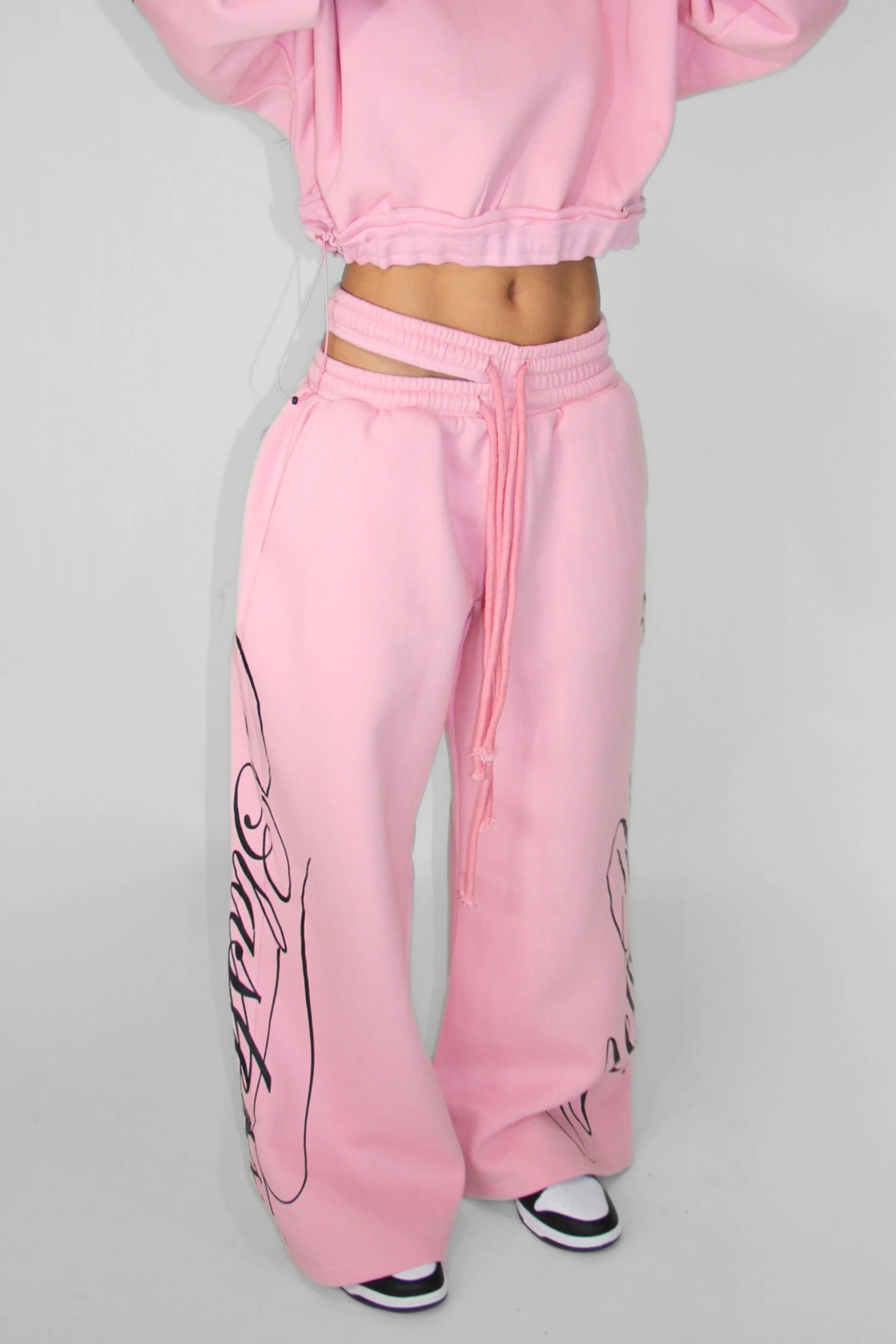 Split Waist Sweats in Pink - Image 2